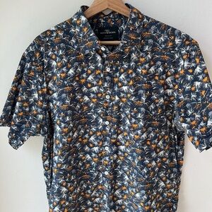 Rodd & Gunn Black and Orange Casual Button Down Shirt XL